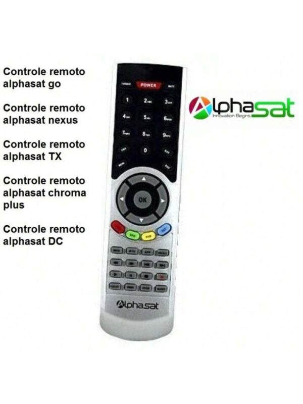 Controle remoto para linha Alphasat tx e outros modelos